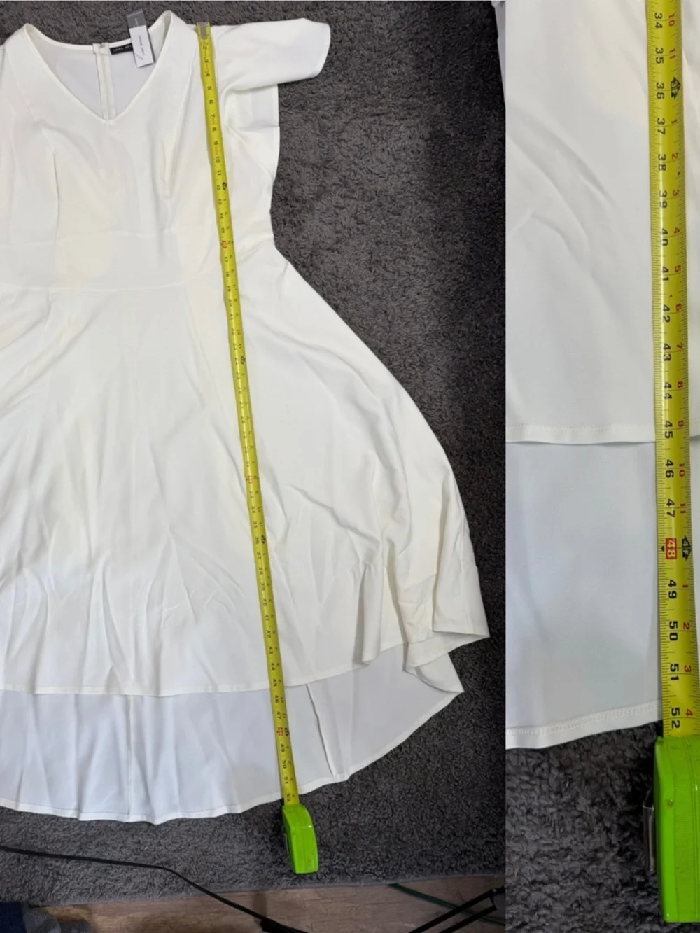 Lane Bryant Ivory High-Low V-Neck MIDI Dress - Picture 10 of 13